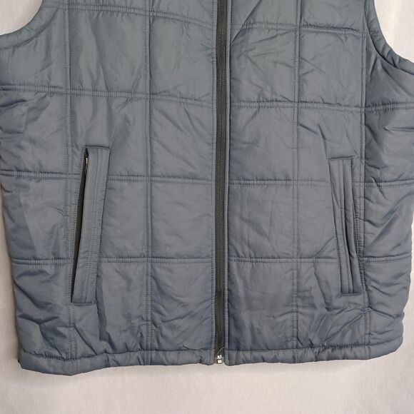 Cinch Vest Mens XL Blue Gray Quilted Puffer Fleece Lined Zip Western Outerwear - Picture 6 of 16
